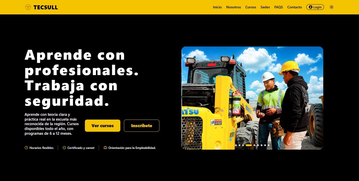 Página web desarrollada para TECSULL